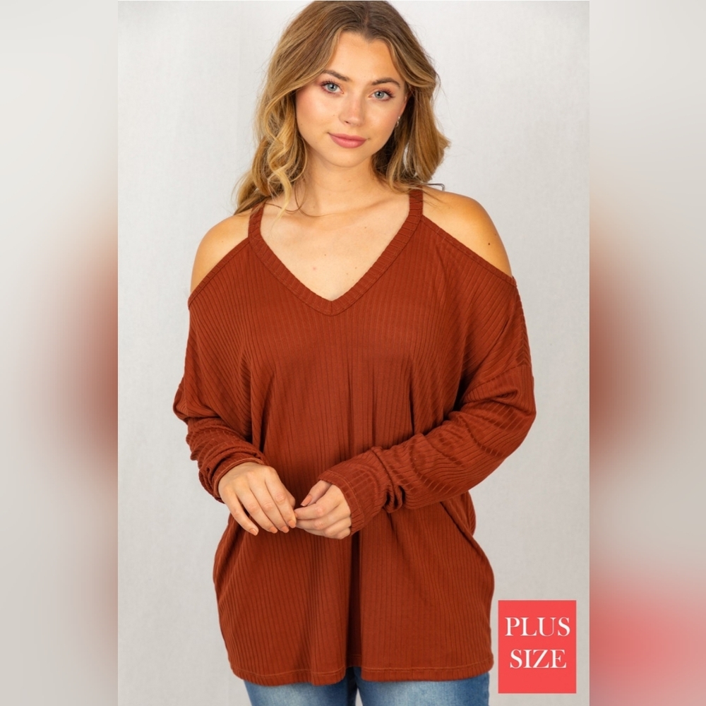 Cold Shoulder Long Sleeve Top